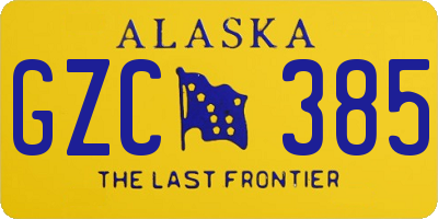 AK license plate GZC385