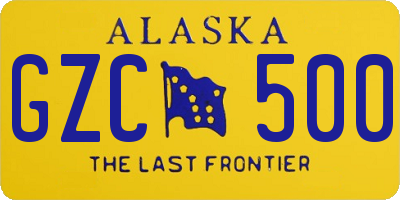 AK license plate GZC500