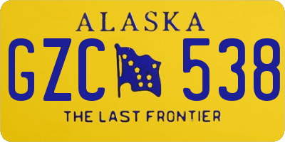 AK license plate GZC538