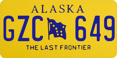 AK license plate GZC649