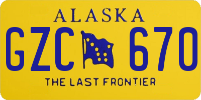 AK license plate GZC670