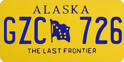 AK license plate GZC726
