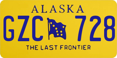 AK license plate GZC728