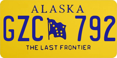 AK license plate GZC792