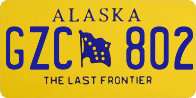 AK license plate GZC802
