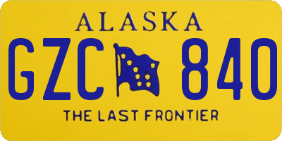 AK license plate GZC840