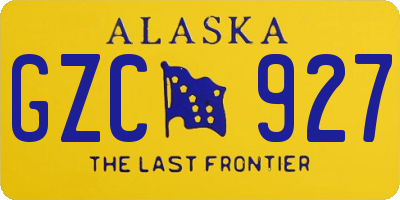 AK license plate GZC927
