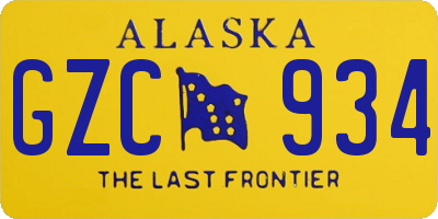 AK license plate GZC934