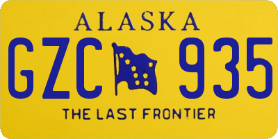 AK license plate GZC935