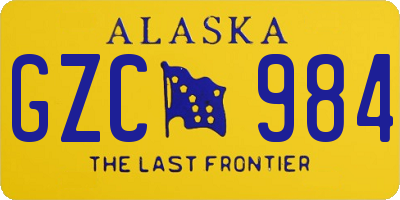 AK license plate GZC984
