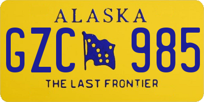 AK license plate GZC985