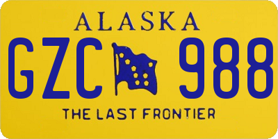AK license plate GZC988