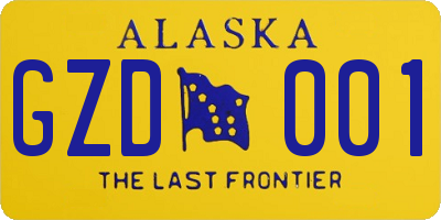 AK license plate GZD001