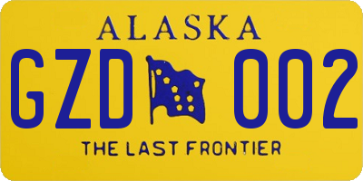 AK license plate GZD002