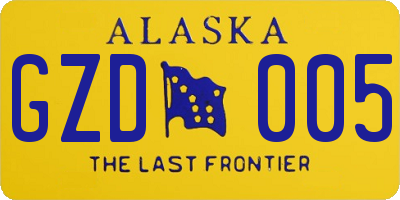AK license plate GZD005