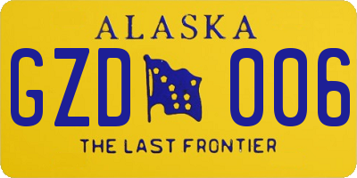 AK license plate GZD006