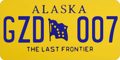 AK license plate GZD007