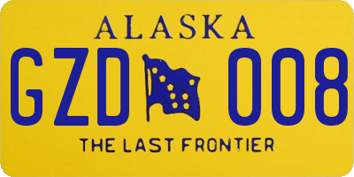 AK license plate GZD008