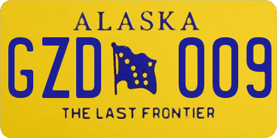 AK license plate GZD009