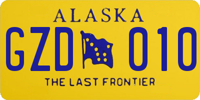 AK license plate GZD010