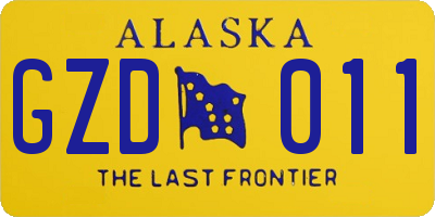 AK license plate GZD011