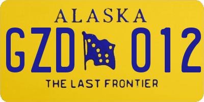 AK license plate GZD012