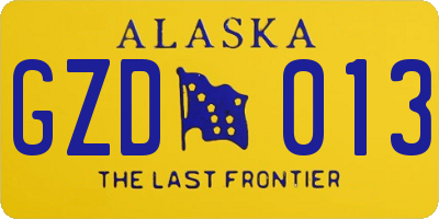 AK license plate GZD013