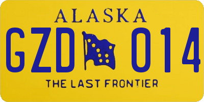 AK license plate GZD014