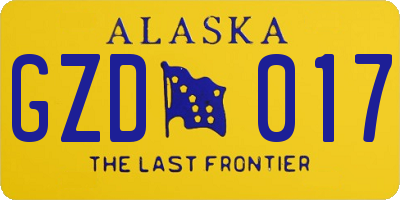 AK license plate GZD017