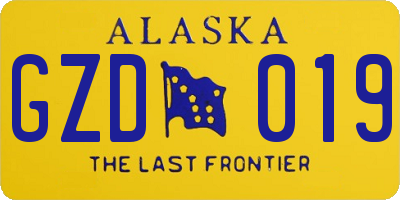 AK license plate GZD019