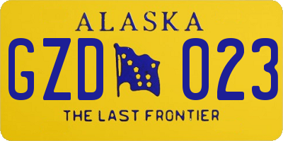 AK license plate GZD023