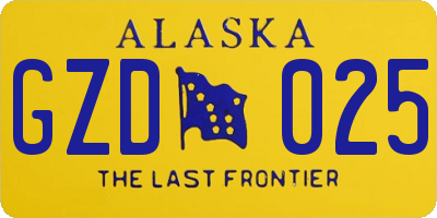 AK license plate GZD025
