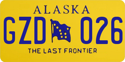 AK license plate GZD026