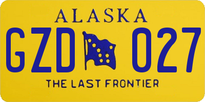 AK license plate GZD027