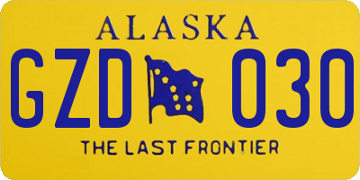 AK license plate GZD030