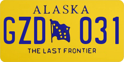 AK license plate GZD031