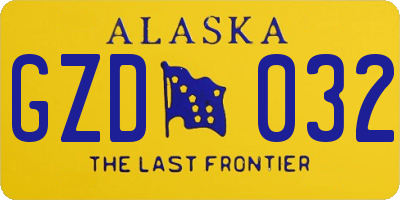 AK license plate GZD032