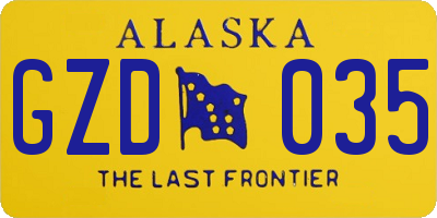 AK license plate GZD035