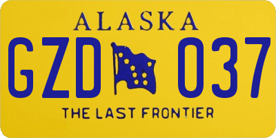 AK license plate GZD037