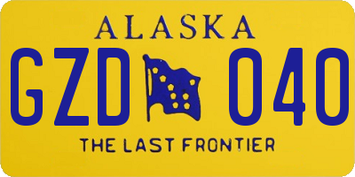 AK license plate GZD040