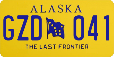 AK license plate GZD041