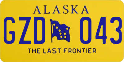 AK license plate GZD043