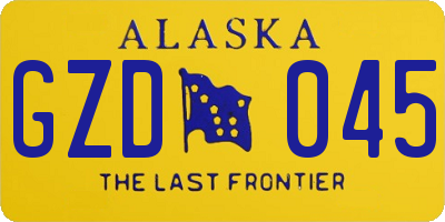 AK license plate GZD045