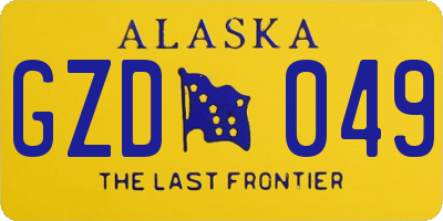 AK license plate GZD049
