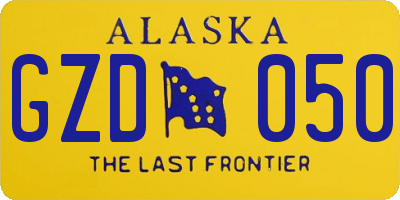 AK license plate GZD050