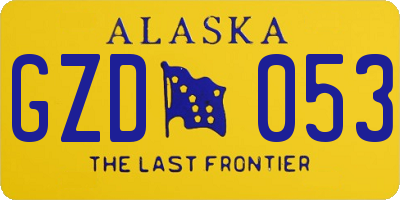 AK license plate GZD053