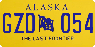 AK license plate GZD054