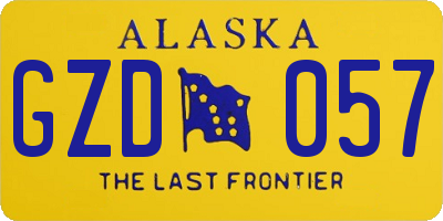 AK license plate GZD057