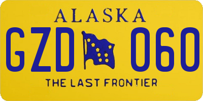 AK license plate GZD060