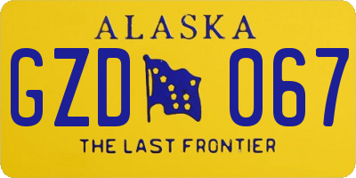 AK license plate GZD067